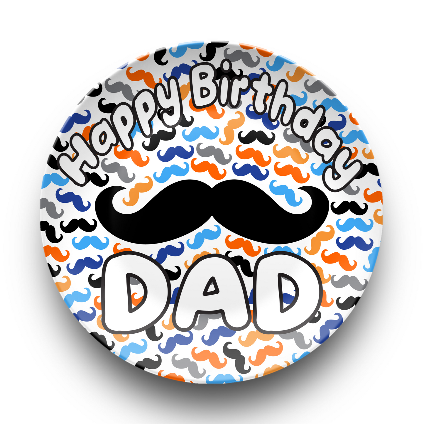 Happy Birthday Moustache Plate