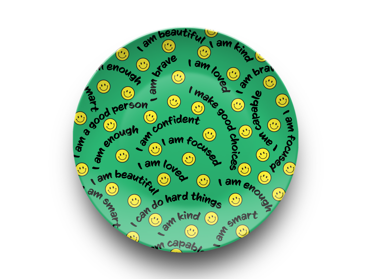 Smiley Face Affirmations Plate