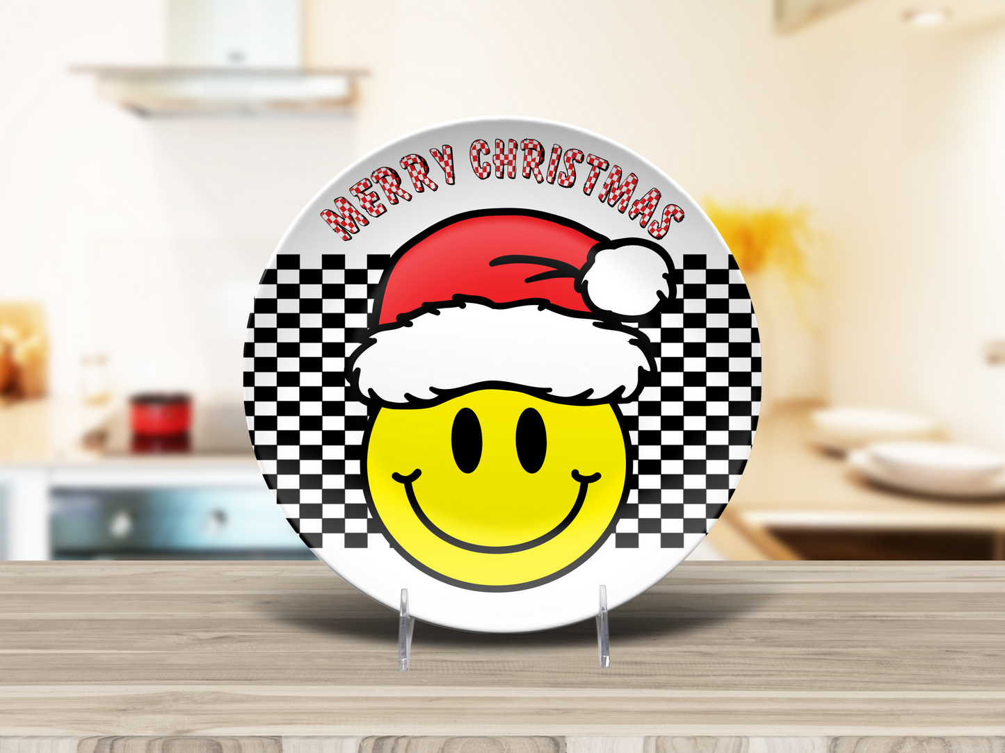 Smiley Face Santa Plate