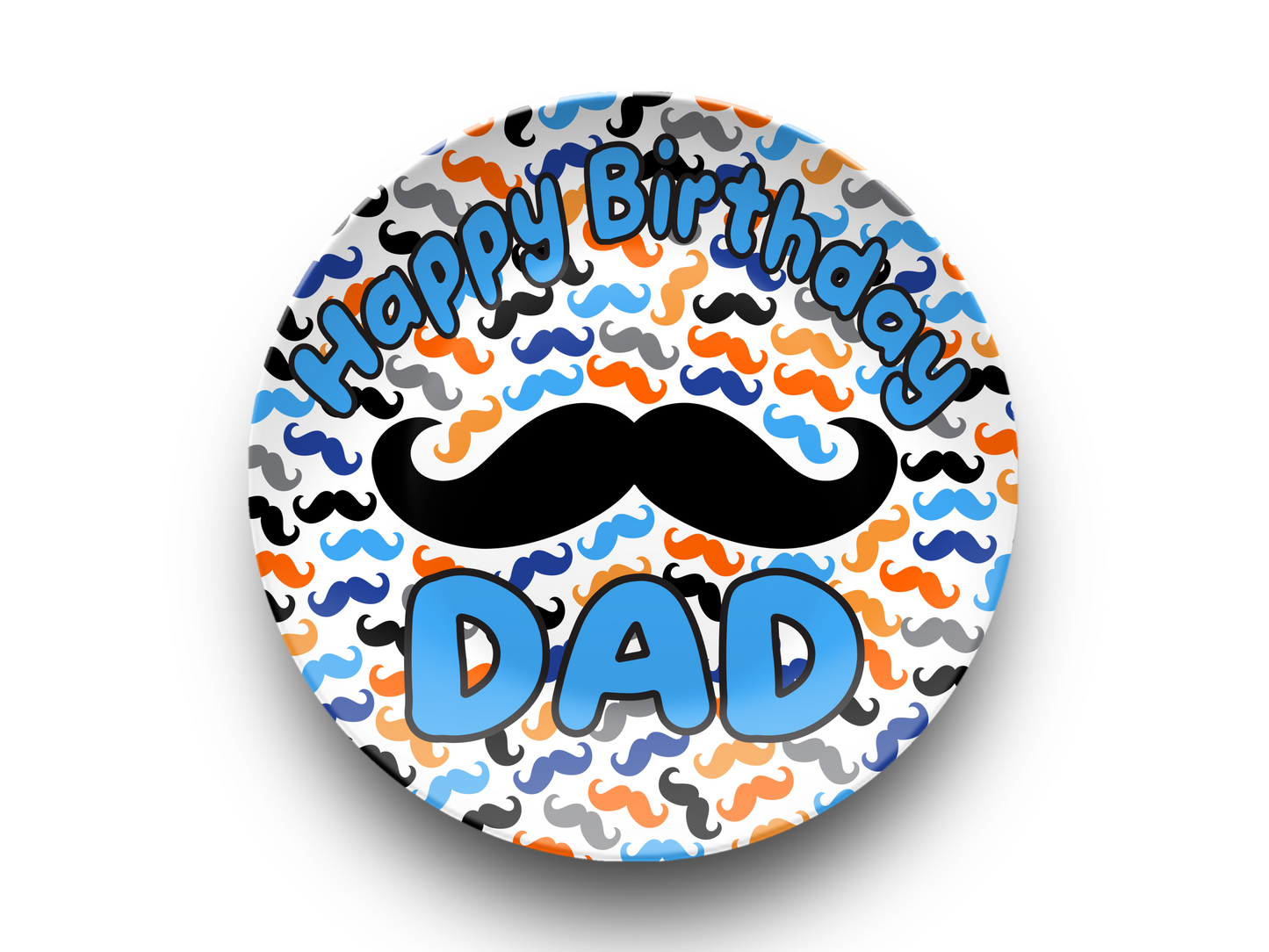 Happy Birthday Moustache Plate