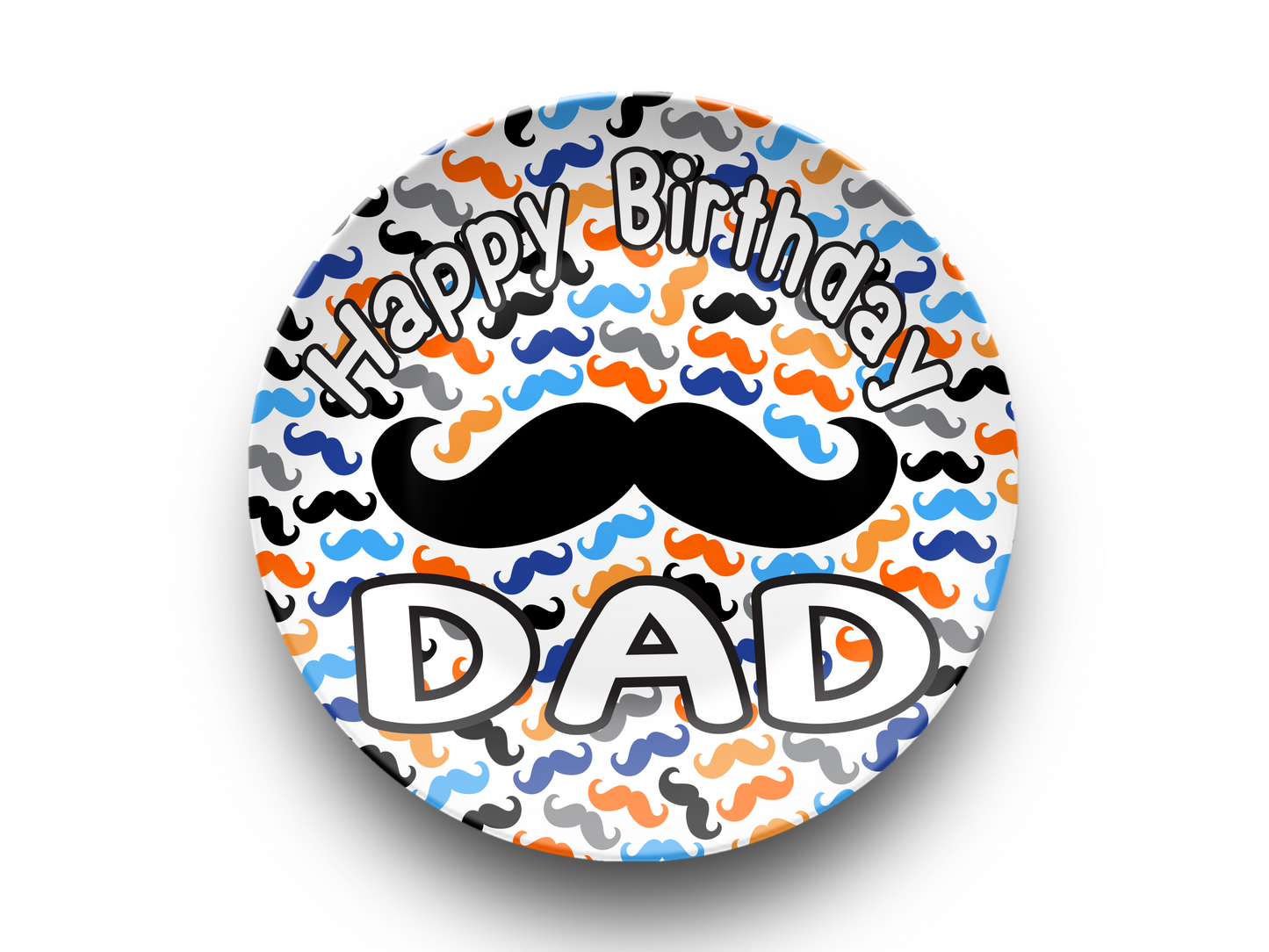 Happy Birthday Moustache Plate