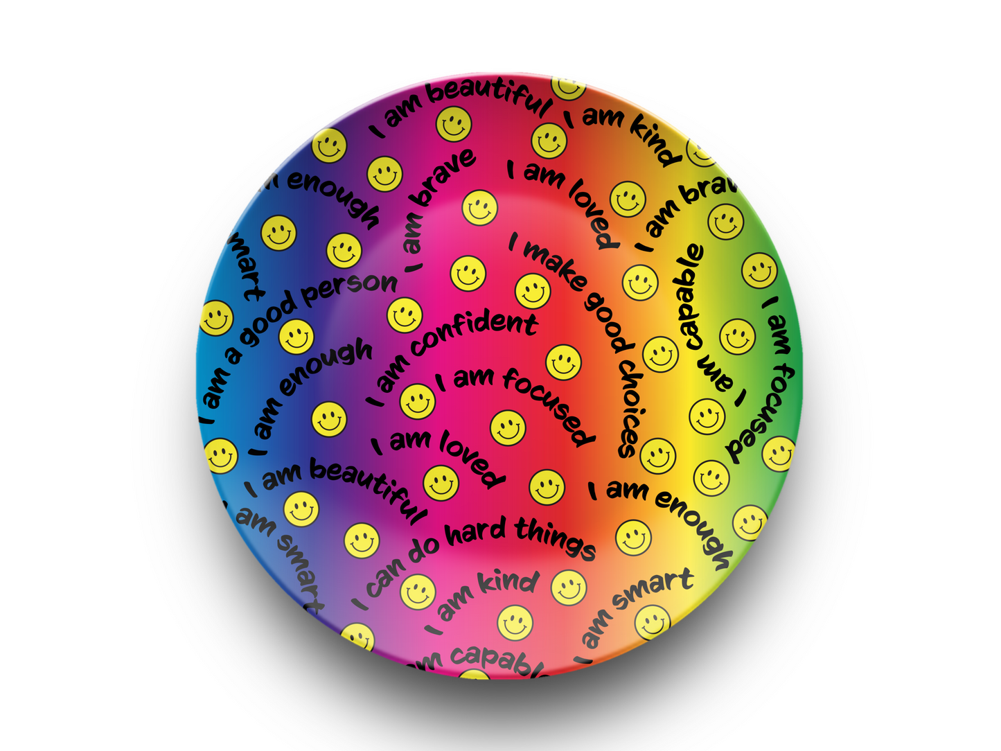 Smiley Face Affirmations Plate