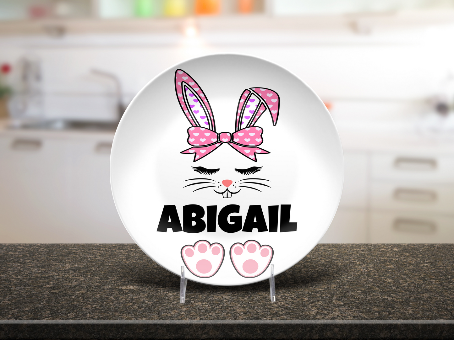 Boy or Girl Bunny Personalized Plate