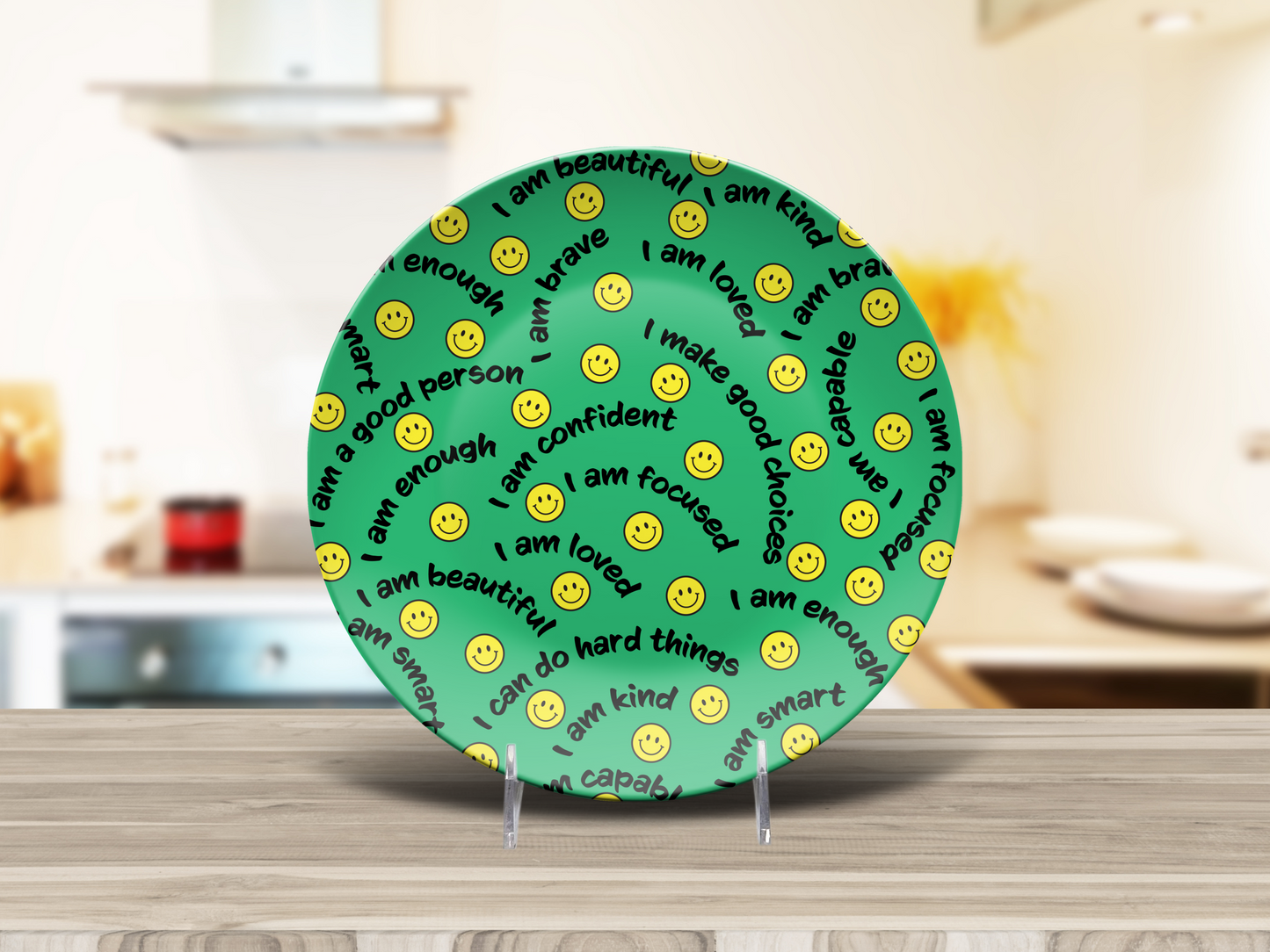 Smiley Face Affirmations Plate