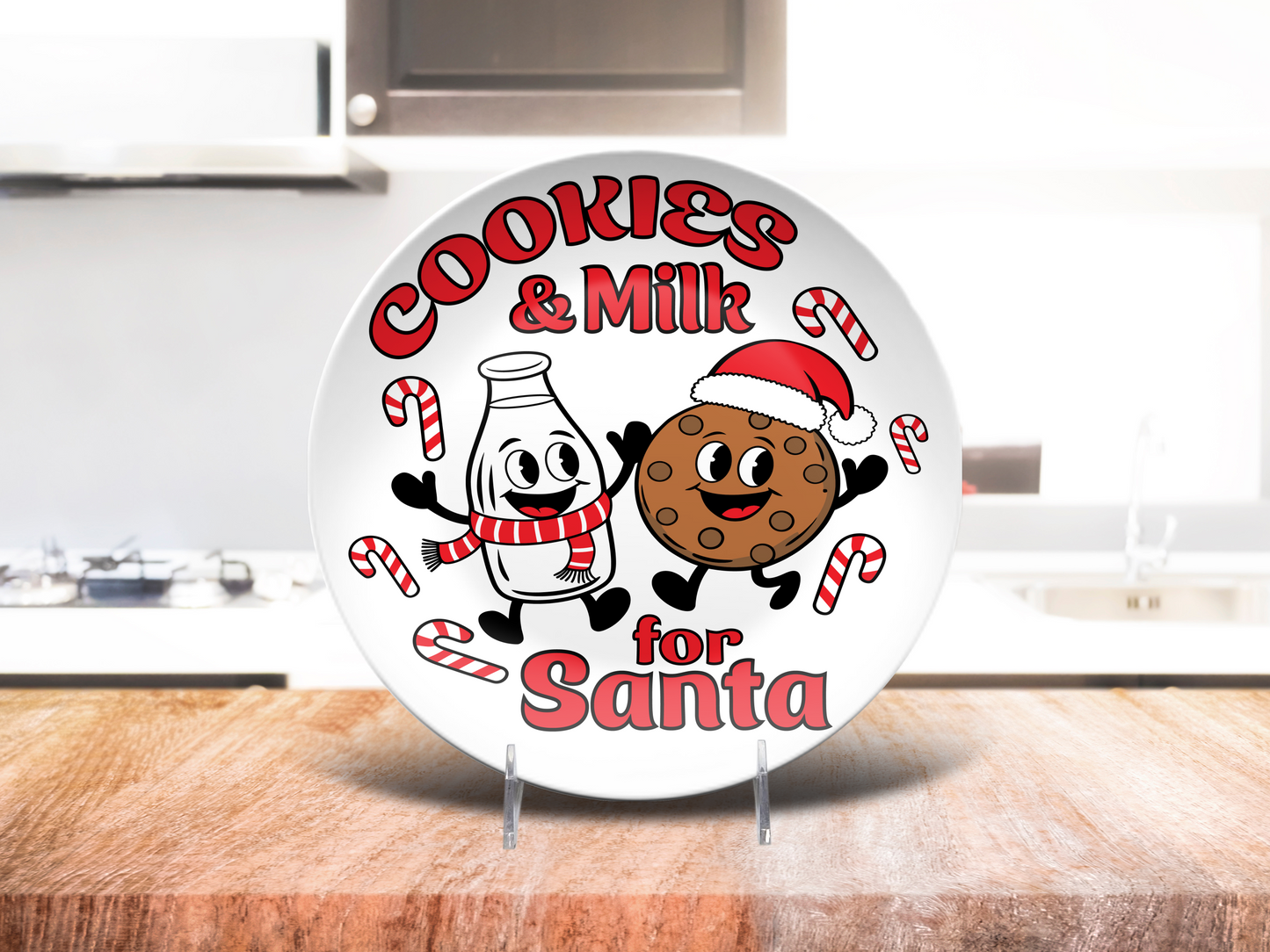 Cookie & Milk for Santa Plate