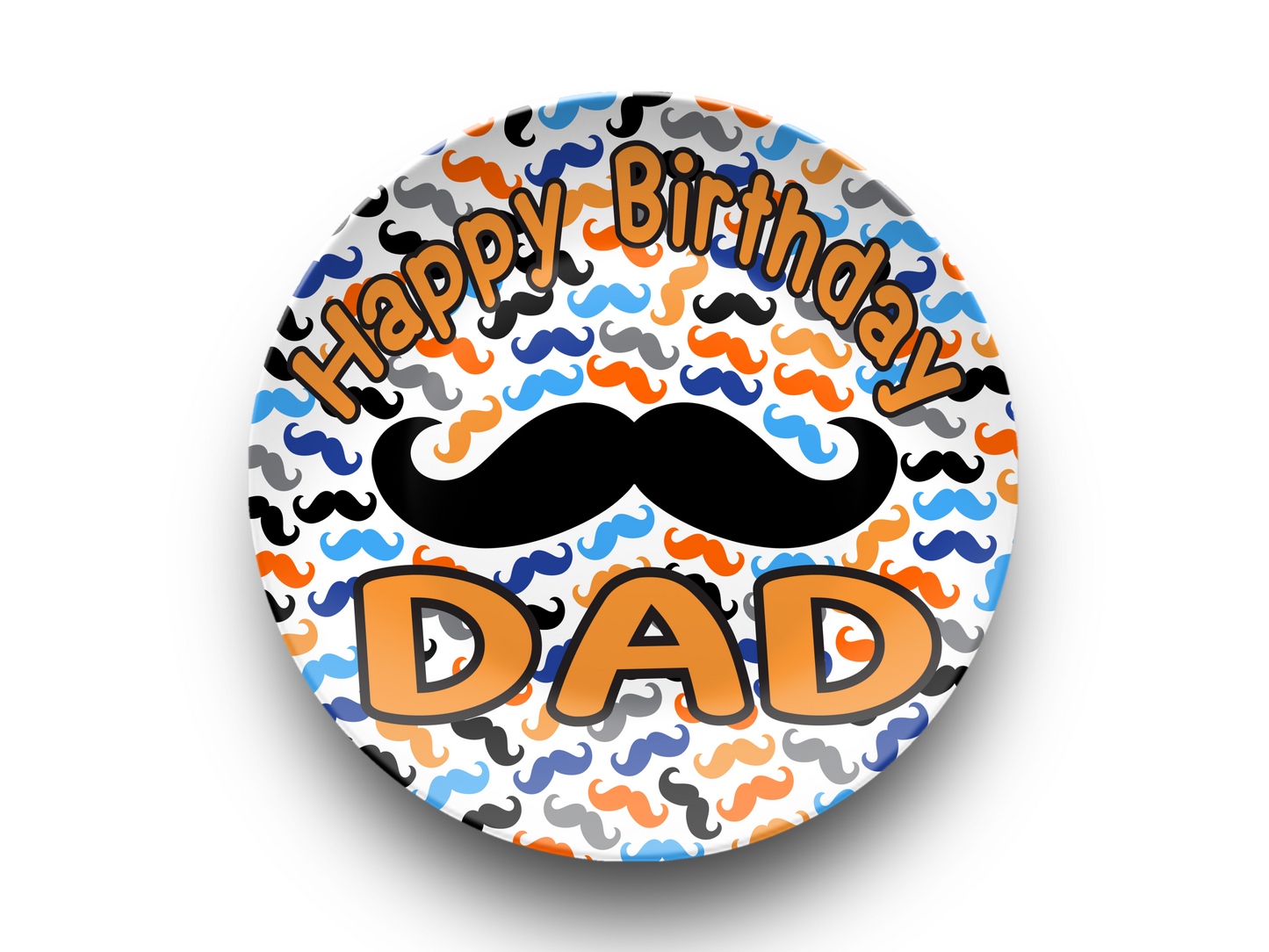 Happy Birthday Moustache Plate