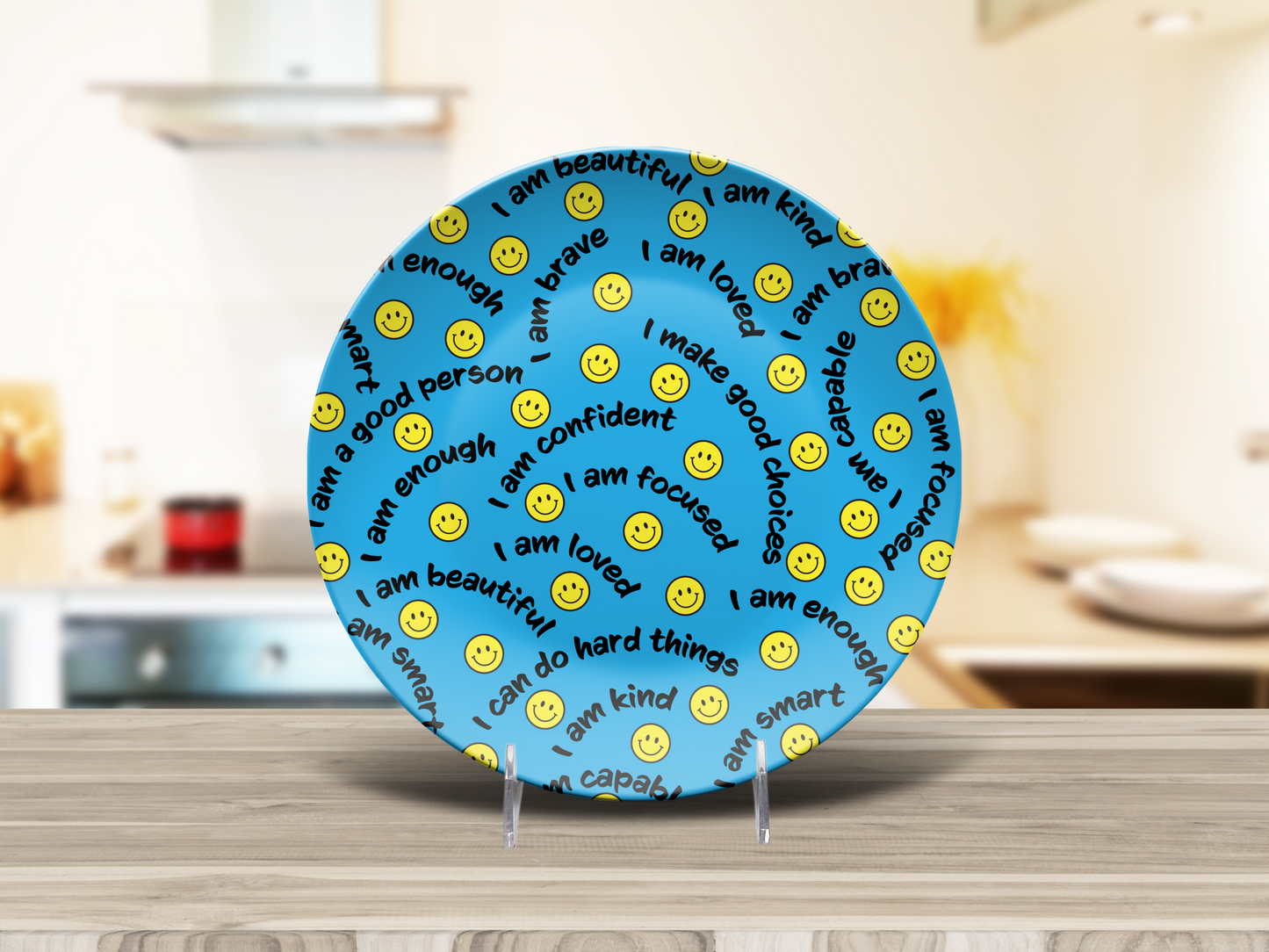 Smiley Face Affirmations Plate