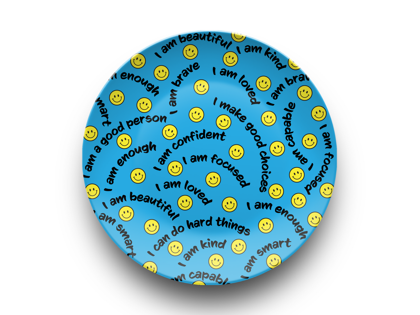 Smiley Face Affirmations Plate