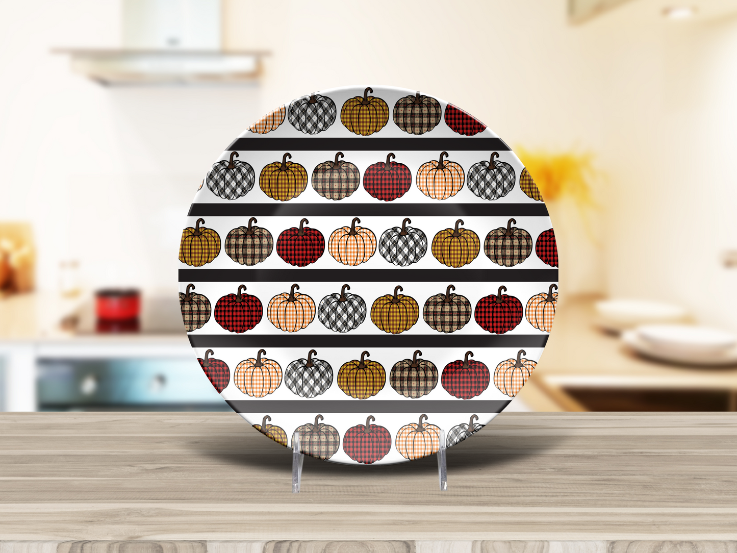 Plaid Pumpkins Plate