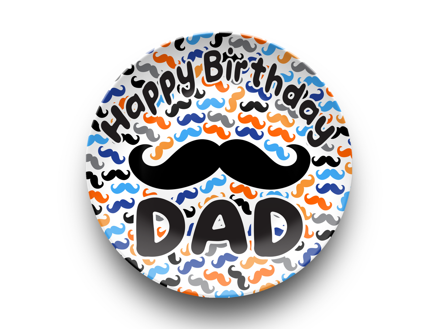 Happy Birthday Moustache Plate
