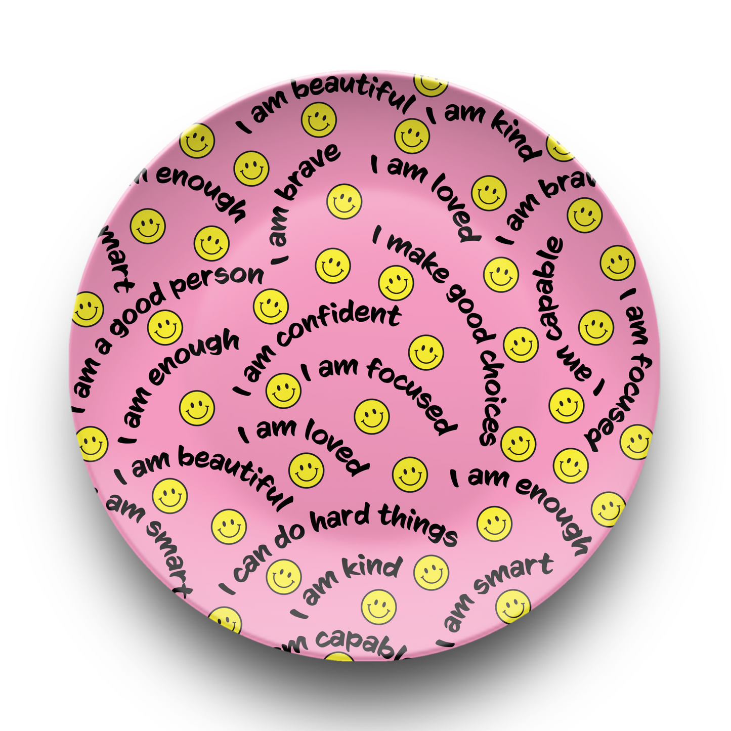 Smiley Face Affirmations Plate