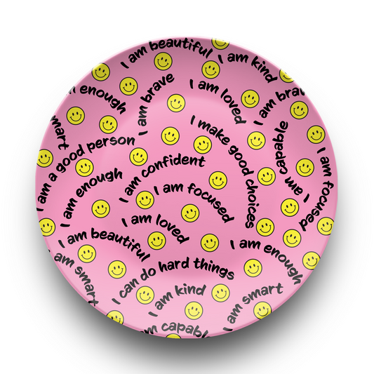 Smiley Face Affirmations Plate