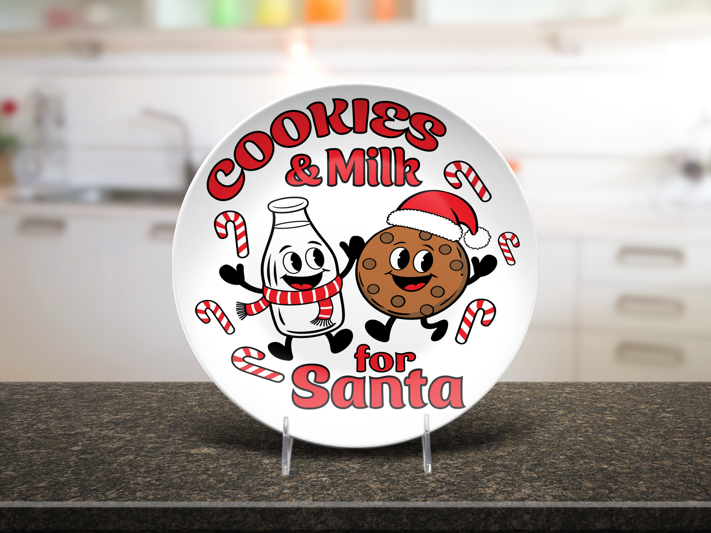 Cookie & Milk for Santa Plate