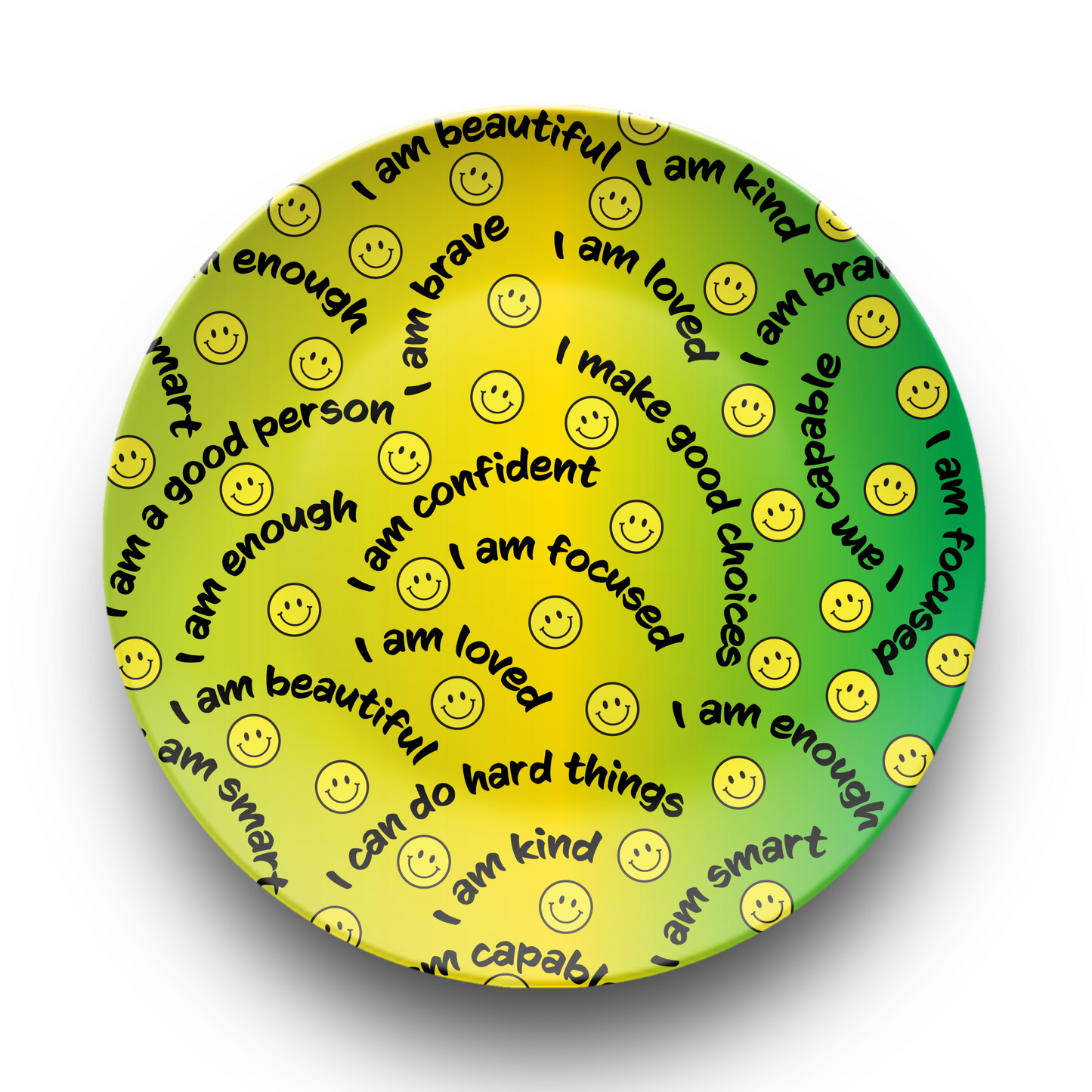 Smiley Face Affirmations Plate