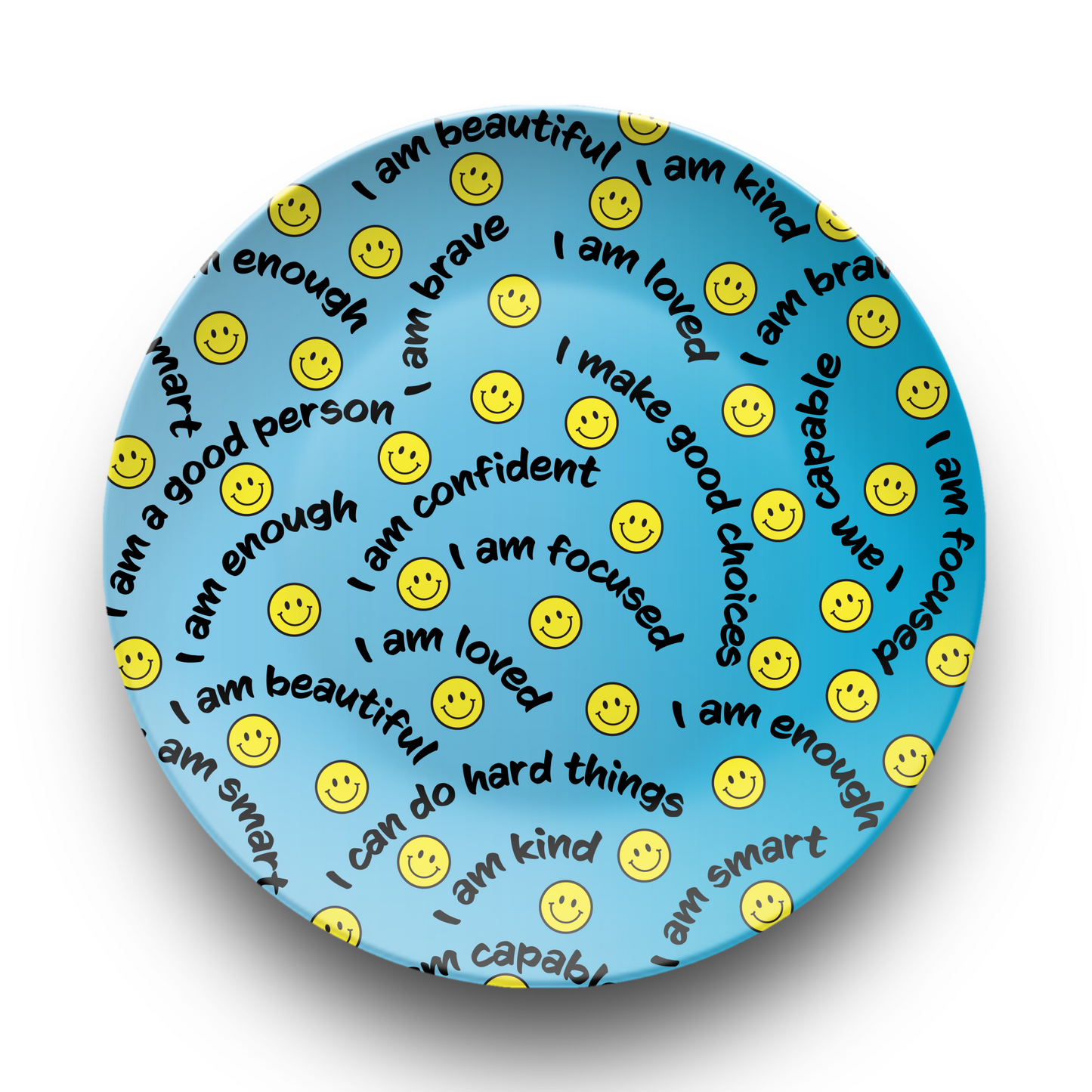 Smiley Face Affirmations Plate