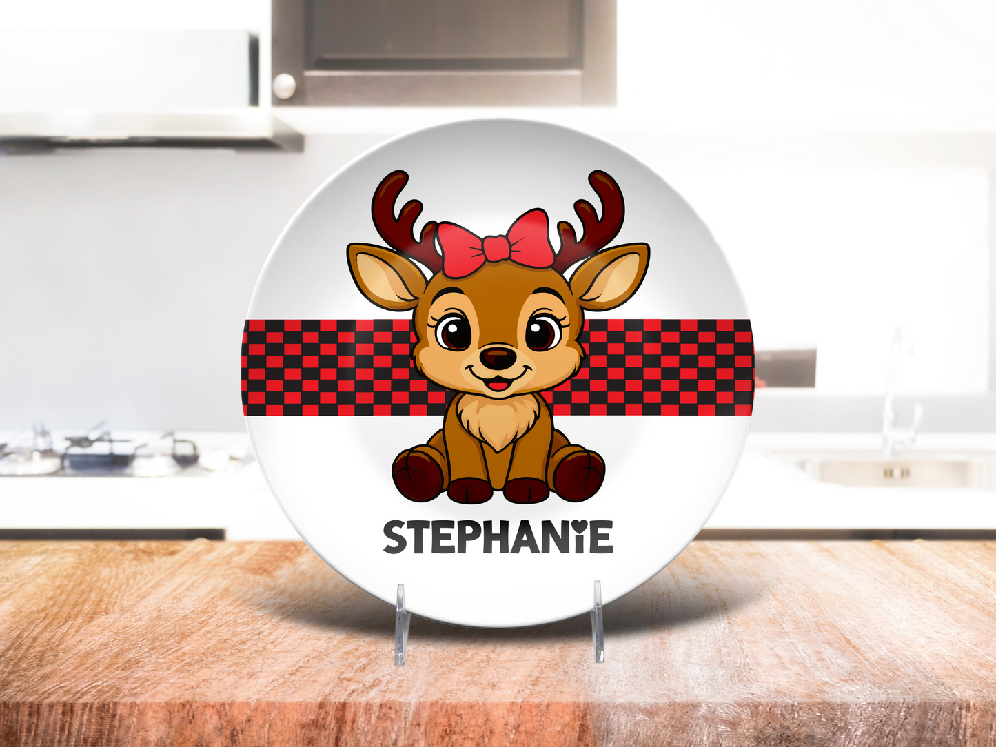 Reindeer Girl Custom Dinner Plate
