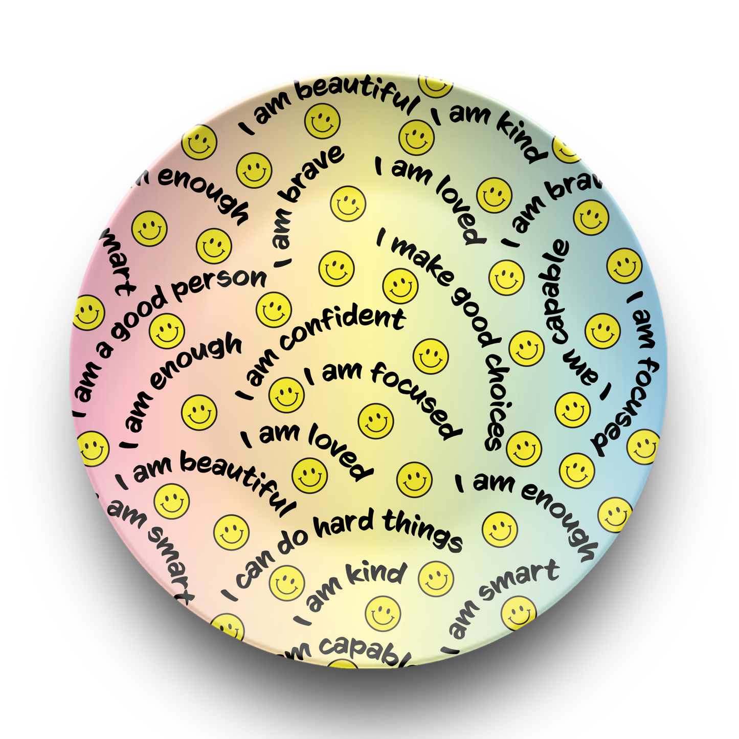 Smiley Face Affirmations Plate