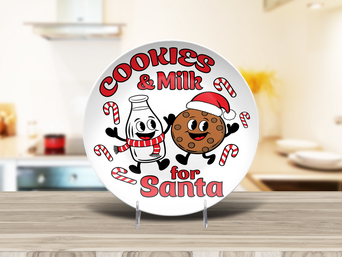 Cookie & Milk for Santa Plate