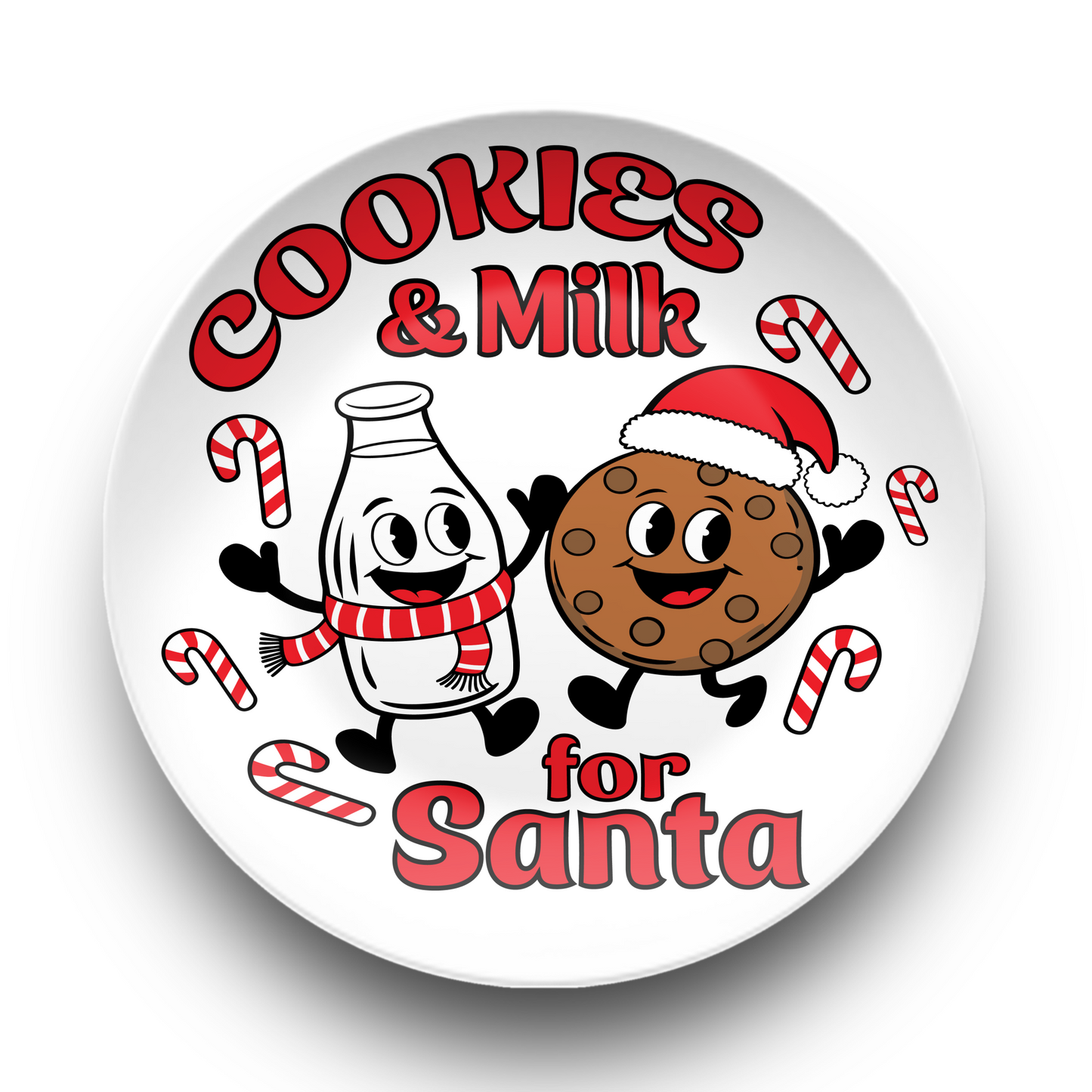 Cookie & Milk for Santa Plate