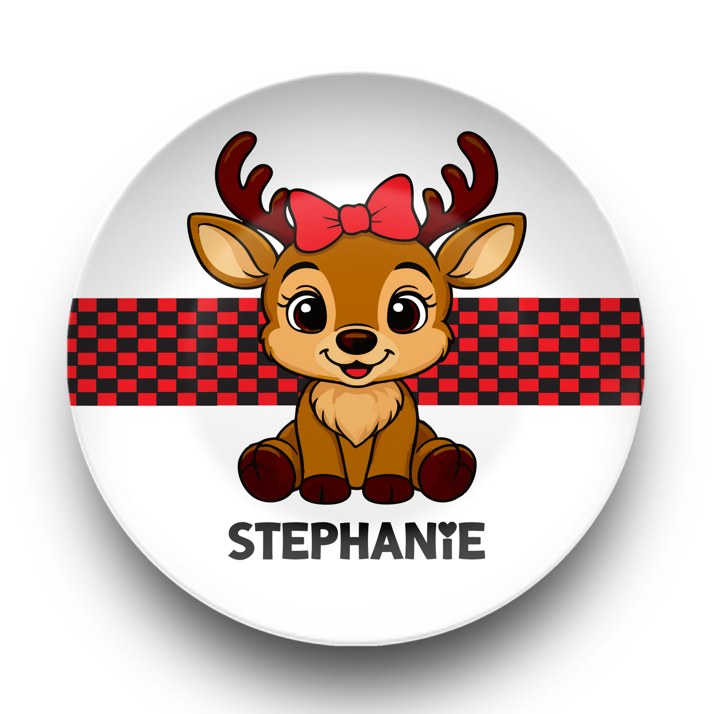 Reindeer Girl Custom Dinner Plate