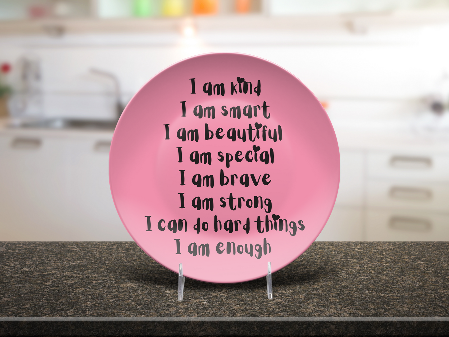 I am beautiful Affirmations Plate