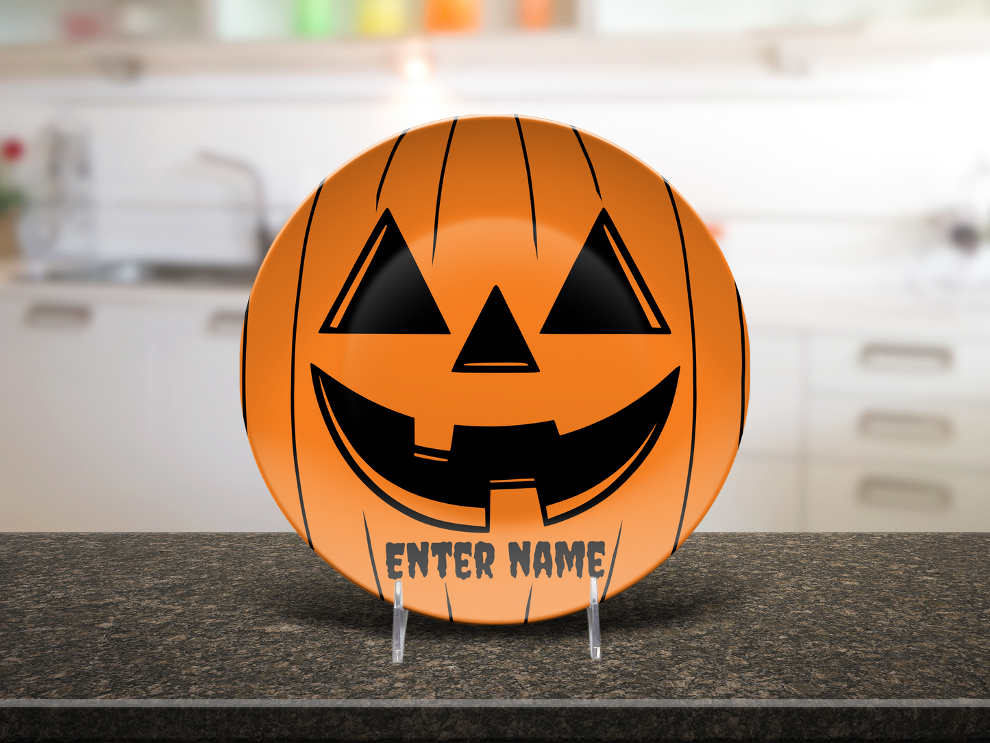 Personalized Jack O Lantern Plate