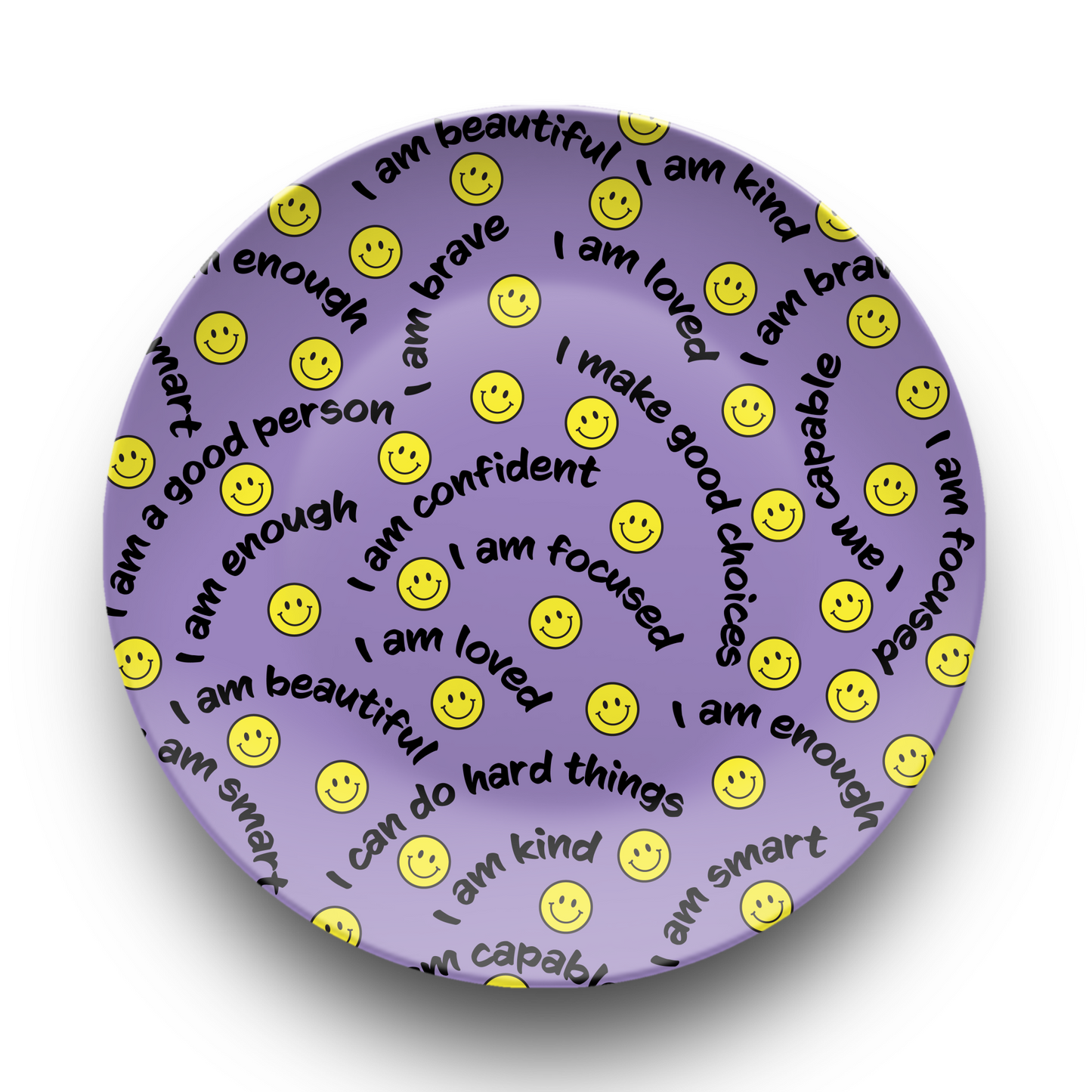 Smiley Face Affirmations Plate